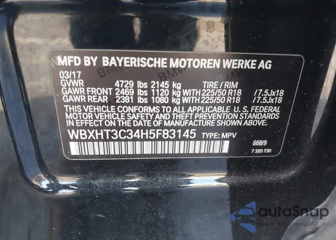 2017 BMW X1 xDrive28I z USA, uszkodzony, nr VIN WBXHT3C34H5F83145